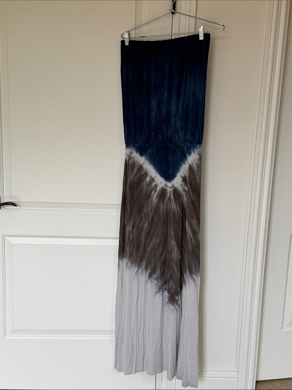 Young Fabulous & Broke Sydney Navy, Gray and White Tie-Dye Maxi Dress